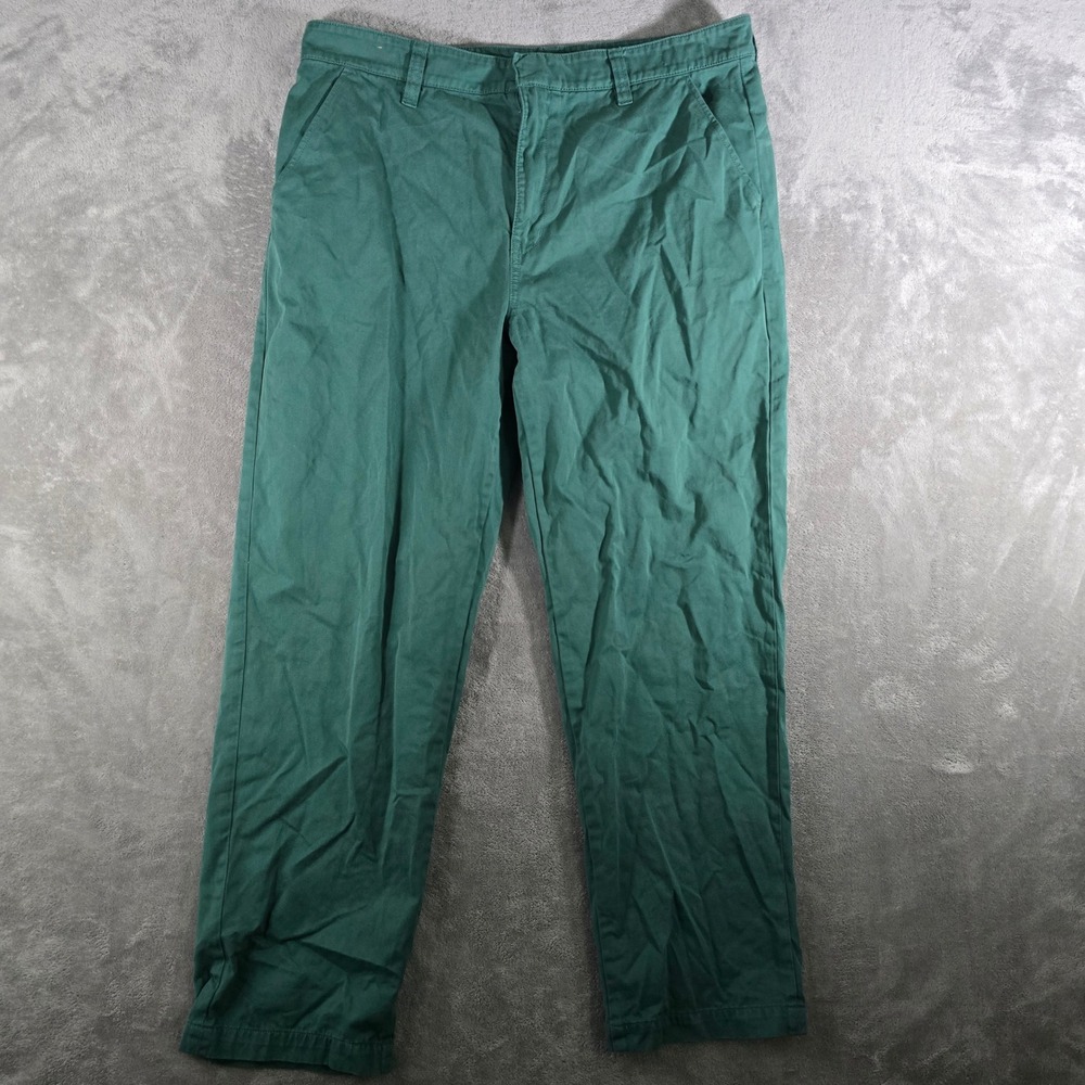 Madewell Mens Straight Low Slung Chino Pants Green Casual‎ Work Size 32